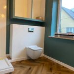 Panele winylowe w jodełkę. Płytki w cegiełkę. Łazienka po remoncie. Ursynó Warszawa Abc-domu.pl