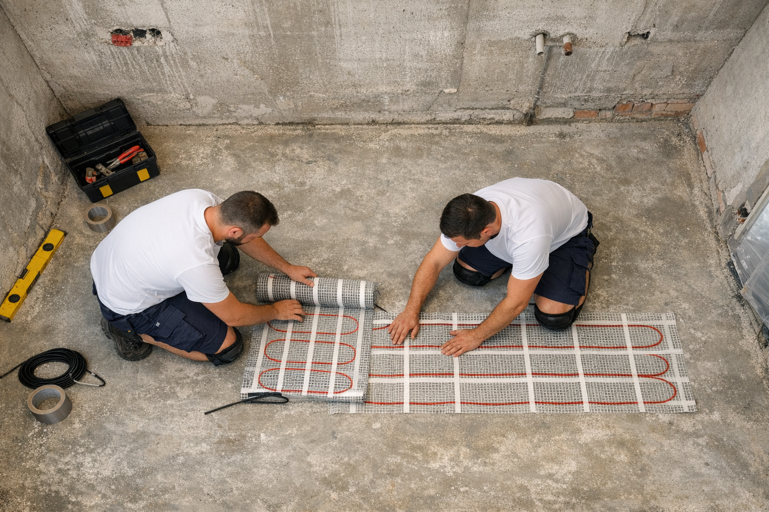 Ekipa montująca maty grzewcze – ogrzewanie podłogowe Warszawa 2026